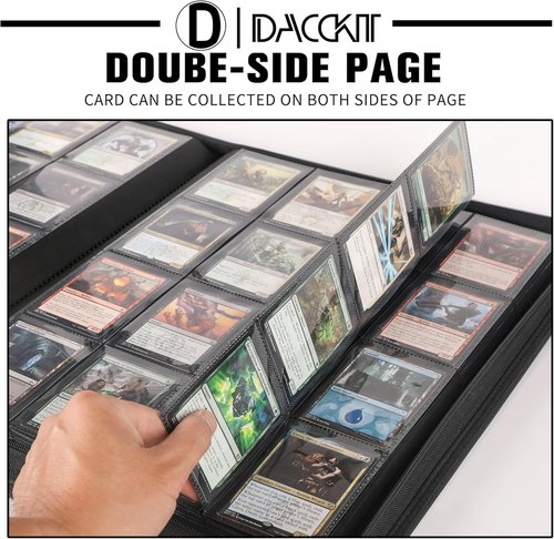 D DACCKIT Card Binder - 16 Pocket Ringless Album for 1024 Trading & Sports Cards | Classic White