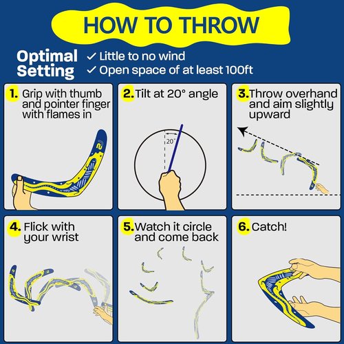 Boomerang | Fun & Easy-to-Throw Boomerangs for Adults & Kids - Soft Catch Outdoor Toy - Perfect Summer Gift