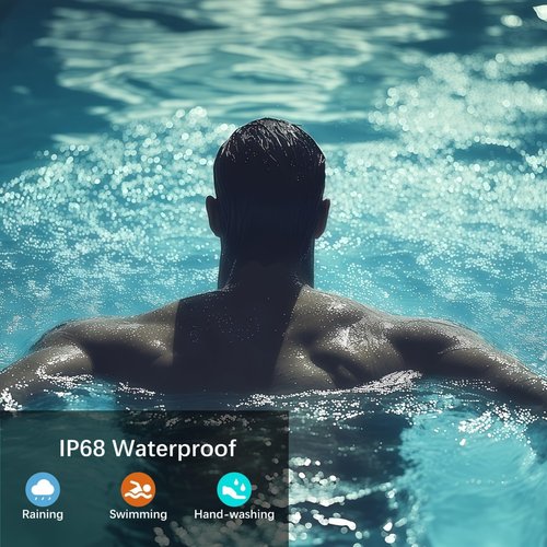 MZJ Smart Ring Fitness Tracker for iOS & Android – Sleep Monitor Heart Rate Blood Oxygen & Pressure 8 Sports Modes IP68 Waterproof NO Subscription Long Battery Life (Carbon Black, 7#)