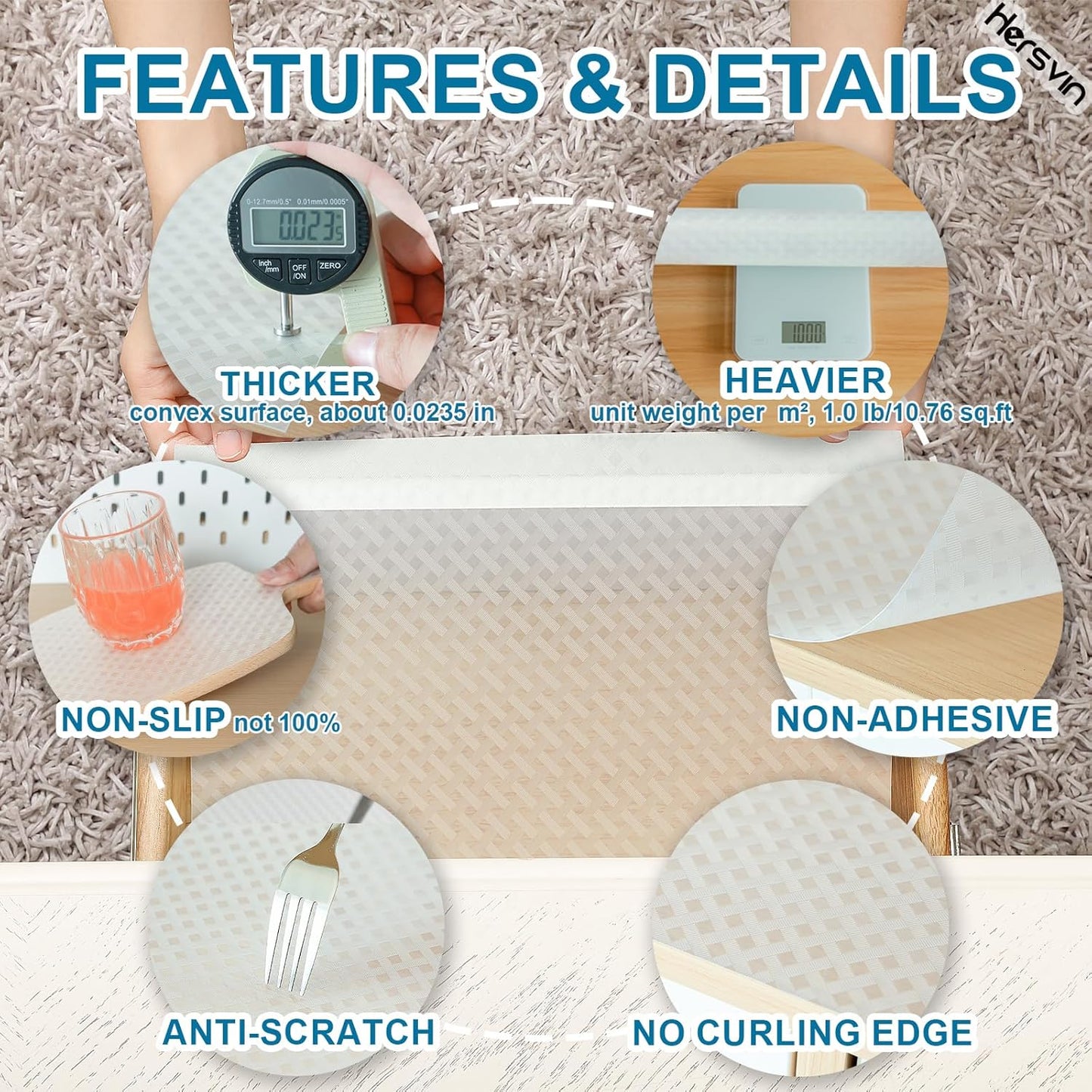 Shelf Liners 24 in x 20 ft EVA Drawer Mats, Non-Adhesive Cupboard Protector, Kitchen Cabinet Lining Fridge Liner (Clear Crossed Stripe, 61x610cm)