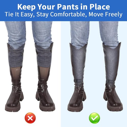 Elastic Boot Straps - Anti-Slip Cowboy Boot Ankle Straps for Adjustable Pant Legs