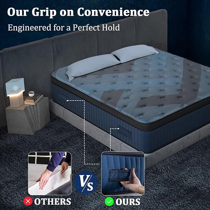 14 Inch Twin Size Mattress in a Box, Medium Firm Hybrid with Lumbar Foam and Zoned Pocket Springs for Pressure Relief and Edge Support