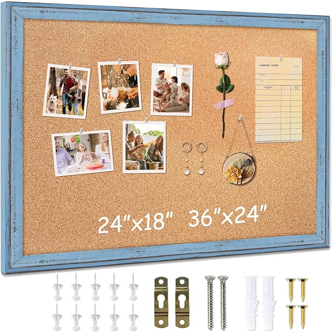 DOLLAR BOSS Cork Boards for Walls, 36 X 24 Inches Bulletin Board Decorative