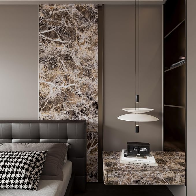BAYYA Brown Marble Contact Paper Peel and Stick Wallpaper