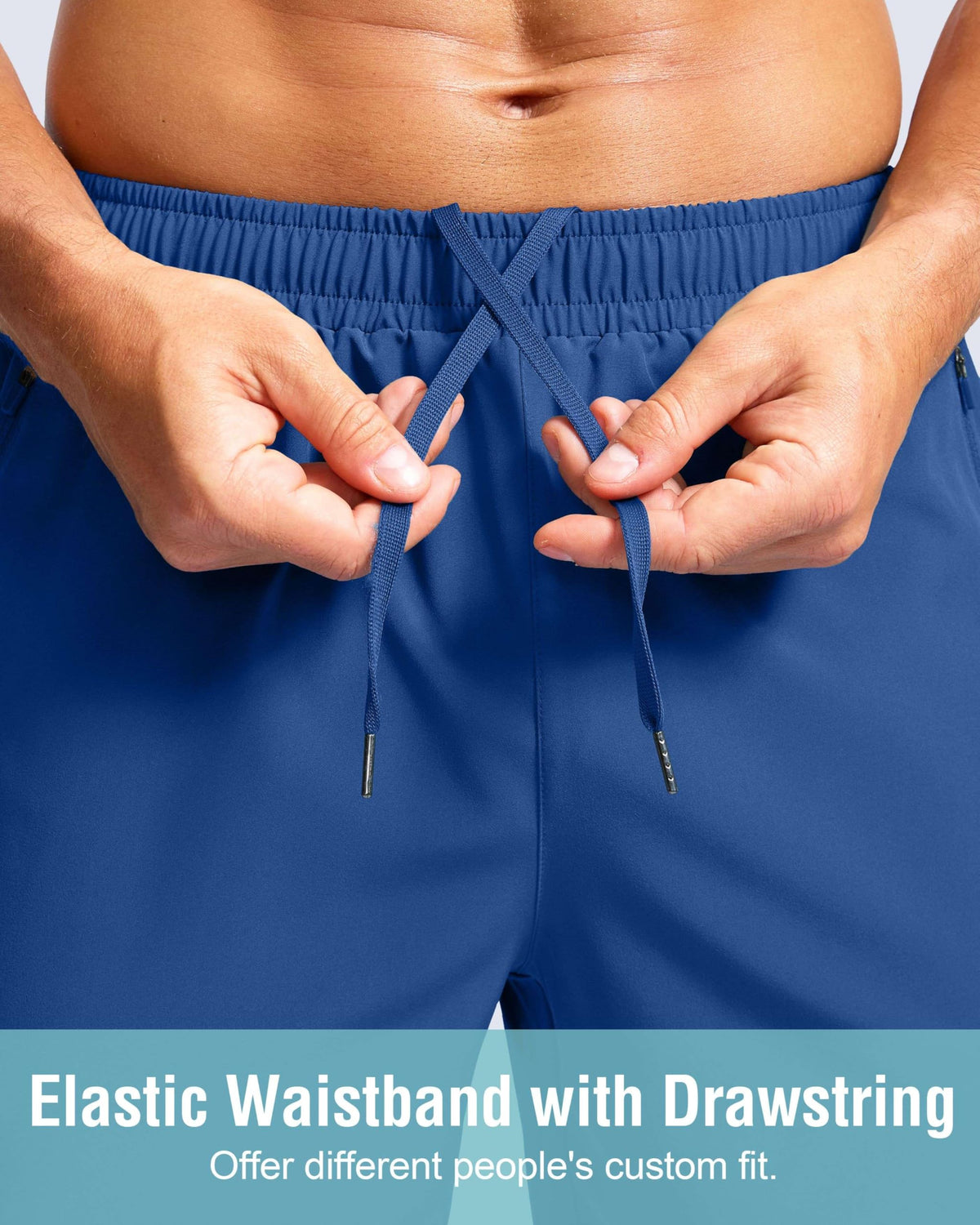 G Gradual Men's Athletic Running Shorts with Zipper Pockets Quick Dry 7"/ 5"/ 9" Workout Gym Shorts for Basketball Hiking(Royal Blue,7M)