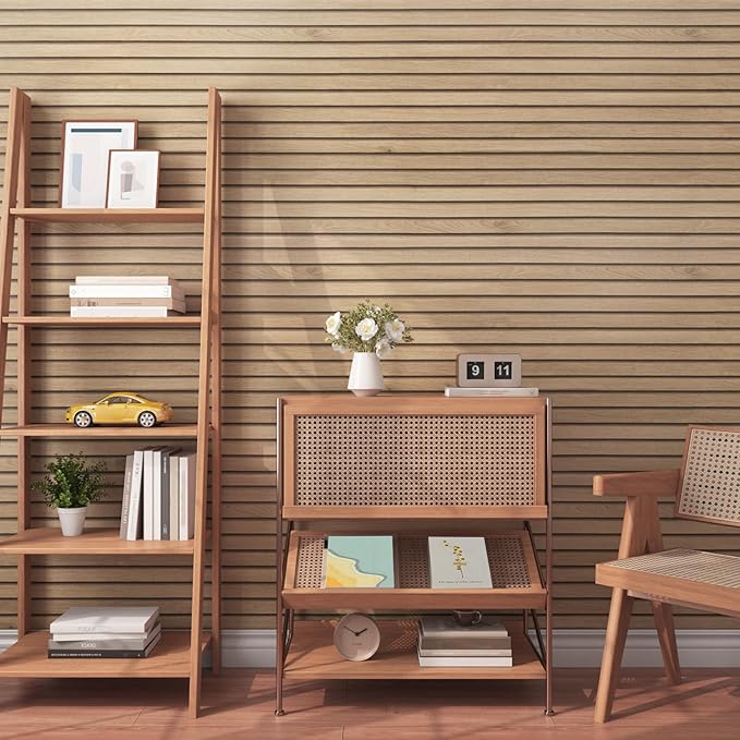 30"x160" Wood Slats Wallpaper for Bedroom Accent Walls Natural Wood Contact
