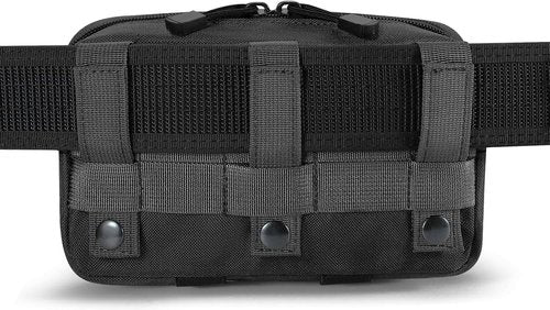 MOLLE Tactical Admin Pouch - Laser Cut Utility Bag with US Flag Patch & Keychain for Gear Organization