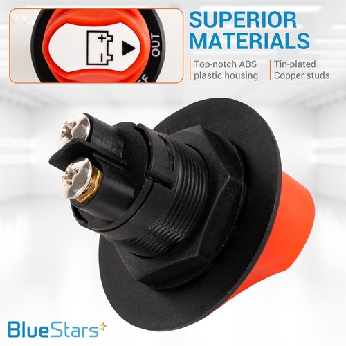 BlueStars Battery Isolator Selector Switch - 50A Continuous, 75A Intermittent, Waterproof for Boats & RVs