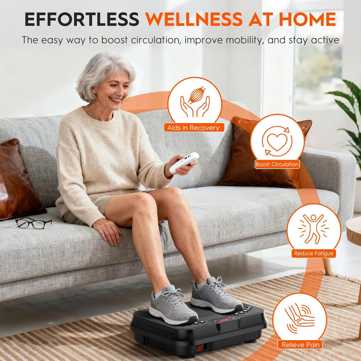 Skiennix Vibration Plate Exercise Machine - 400 Lbs Capacity, 250 Speed Levels for Whole Body Fat Burning