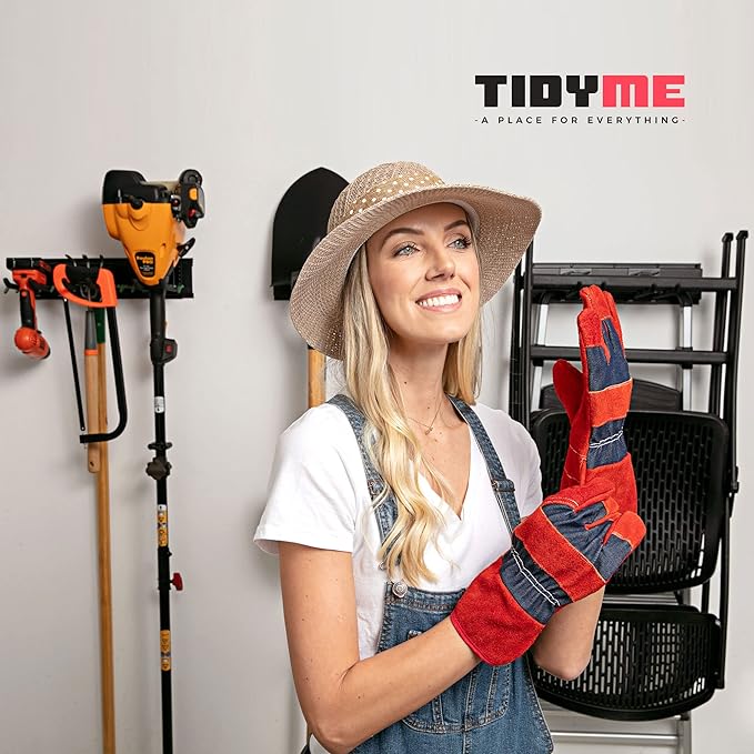 TIDYME Heavy-Duty Garage Wall Storage System | Wall Mounted Tool Organizer Rack