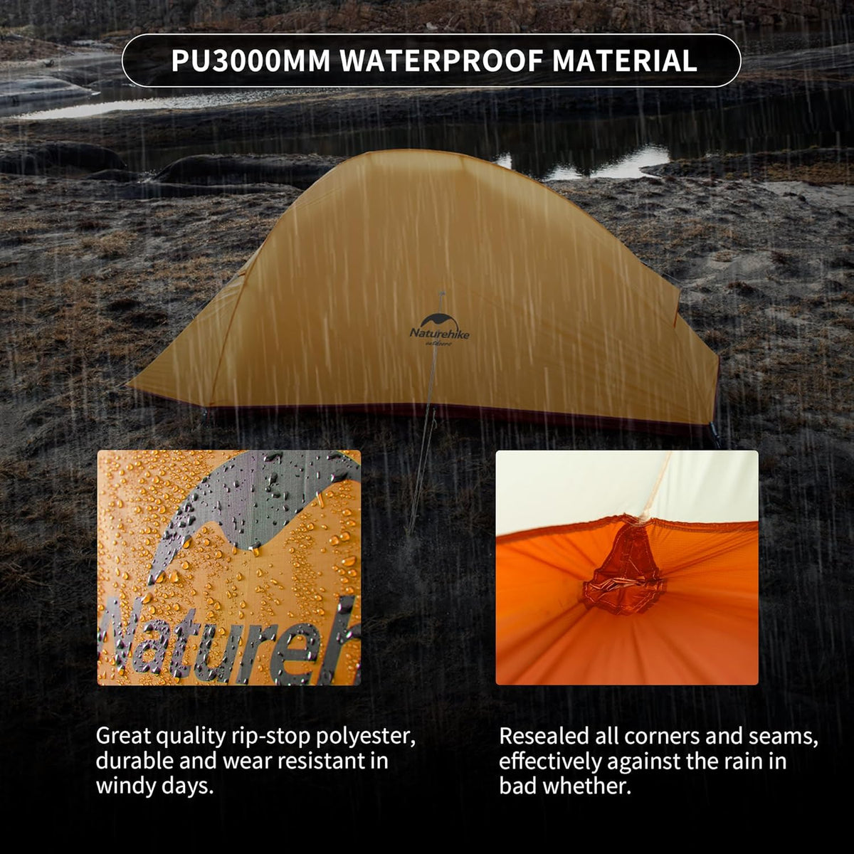 Naturehike Cloud-Up 1 Person Tent, Lightweight Backpacking Tents for One Man, Waterproof Ultralight One Person Tent for Camping Hiking Backpacking