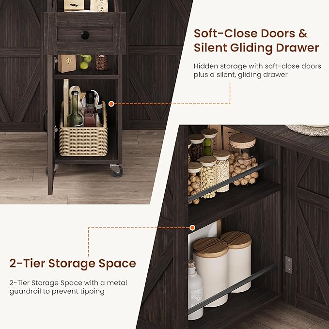 Space Saving Folding Dining Table for 2-4, Farmhouse Foldable Dining Table with Drawer and Storage Shelf, 6 Wheels Drop Leaf Kitchen Dining Room Table for Small Space (Walnut, 47.2" x 23.6" x 29.9")