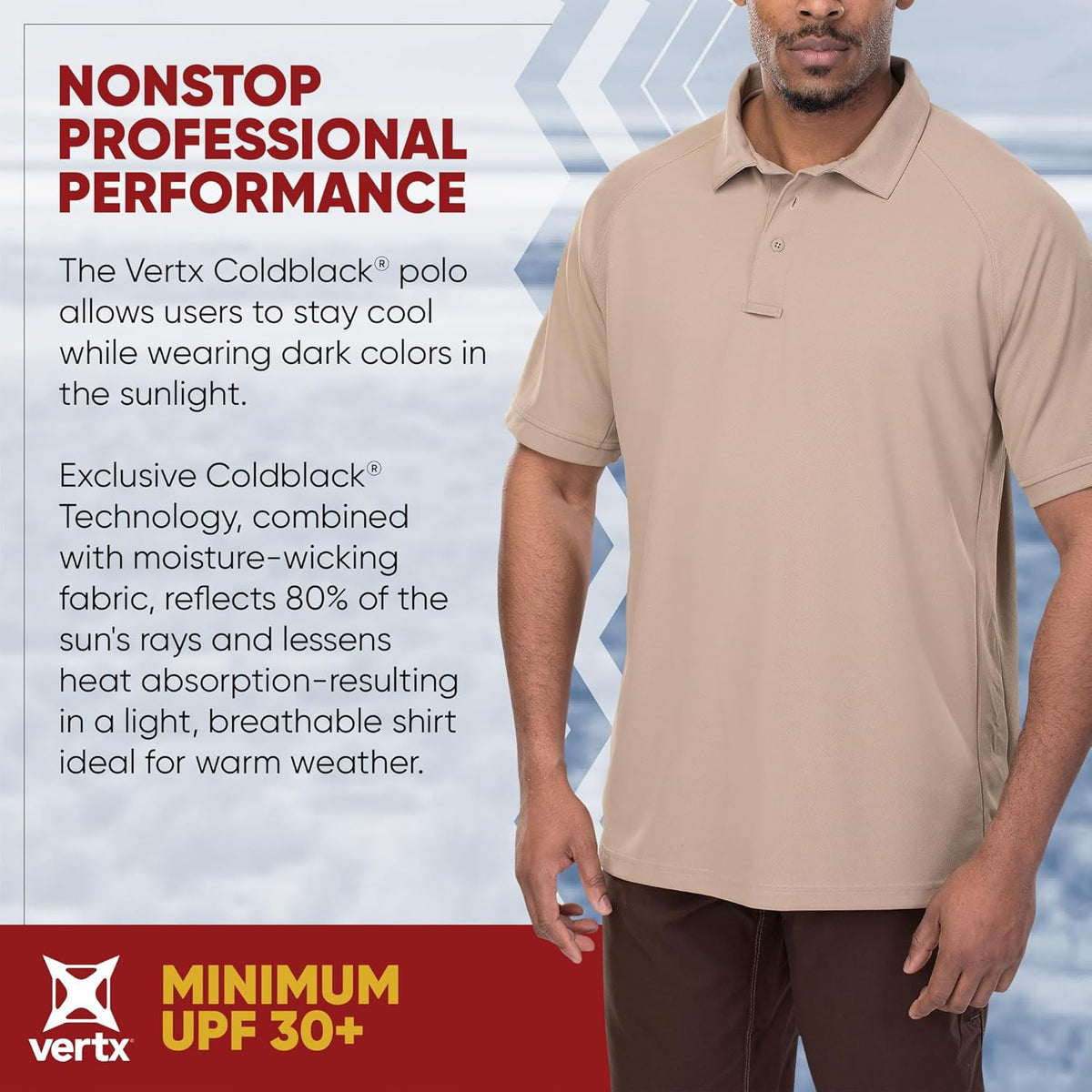 Vertx Tactical Polo Shirt for Men - Short Sleeve, Breathable & Temperature Regulating, Ideal for Police & Security