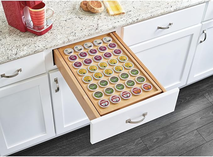 Rev-A-Shelf 15 Inch 2 Tiered Cutlery and Utensil Pullout Drawer Organizer with KCUP Tray and Soft-Close Slides, 4WTCD-18HSC-KCUP-1