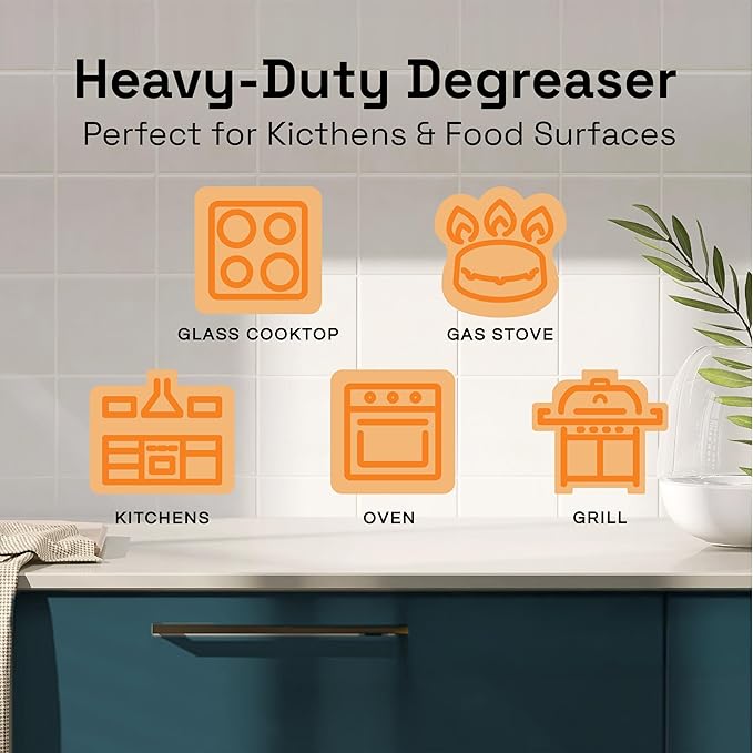 Clean Republic Heavy-Duty Degreaser, Multi-Surface Cleaner for Ovens, Stove Tops, Grills, and More, 1 Gallon Bottle