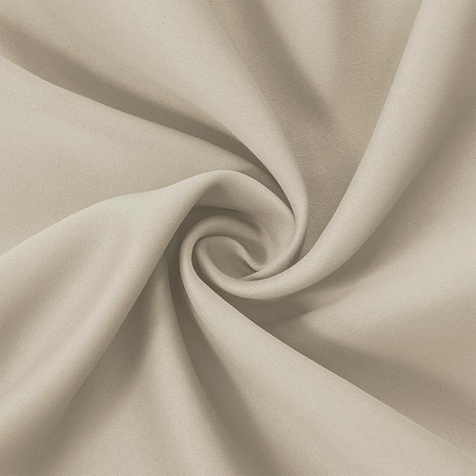 LEMOMO Light Beige Thermal Blackout Curtains/52 x 108 Inch/Set of 2 Panels Room