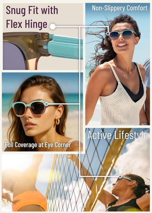 Leafael Polarized Sunglasses - Trendy Two-Tone Design | UV400 Protection, Retro Square Frame