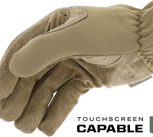 Mechanix Wear FastFit Tactical Gloves - Durable Touchscreen Work Gloves for Men | Flexible Grip, Brown, Large