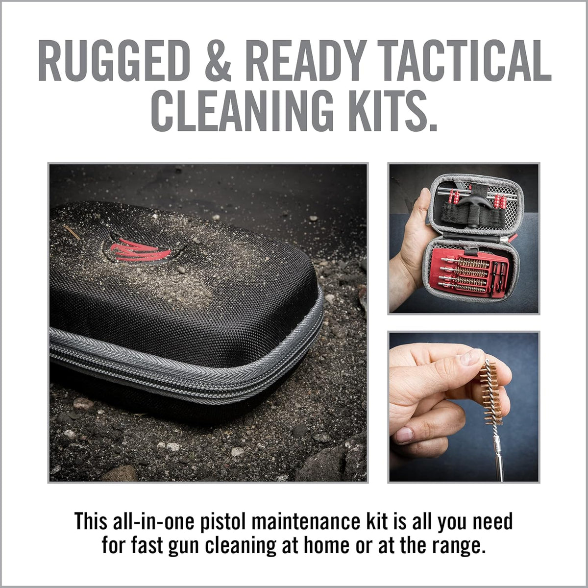 Real Avid 13-Piece Handgun Cleaning Kit - All-in-One Pistol Cleaner with Rod, Brushes & Patches