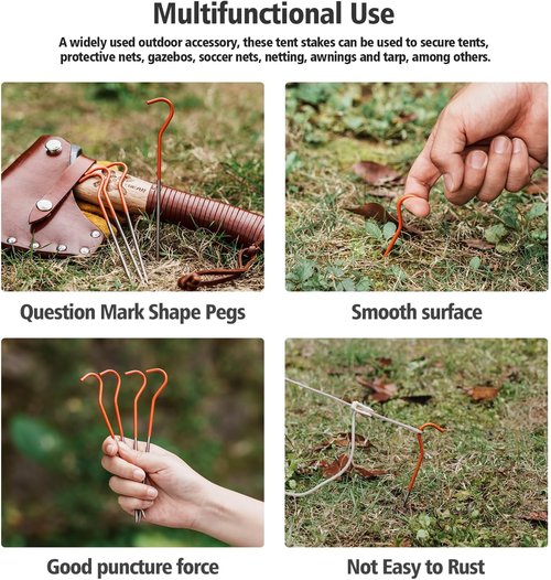 iBasingo 12pcs/lot Titanium Alloy Pegs Outdoor Camping Tent Stakes Portable Elbow Grass Tent Nail A-Ti4001P