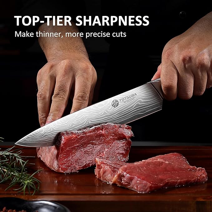 YOTSUBA Chef Knife, 9 Inch Kitchen Chef's Knife, Ultra Sharp High Carbon Steel Professional Cooking Kitchen Knife with Ergonomic Handle, Gift Box Included