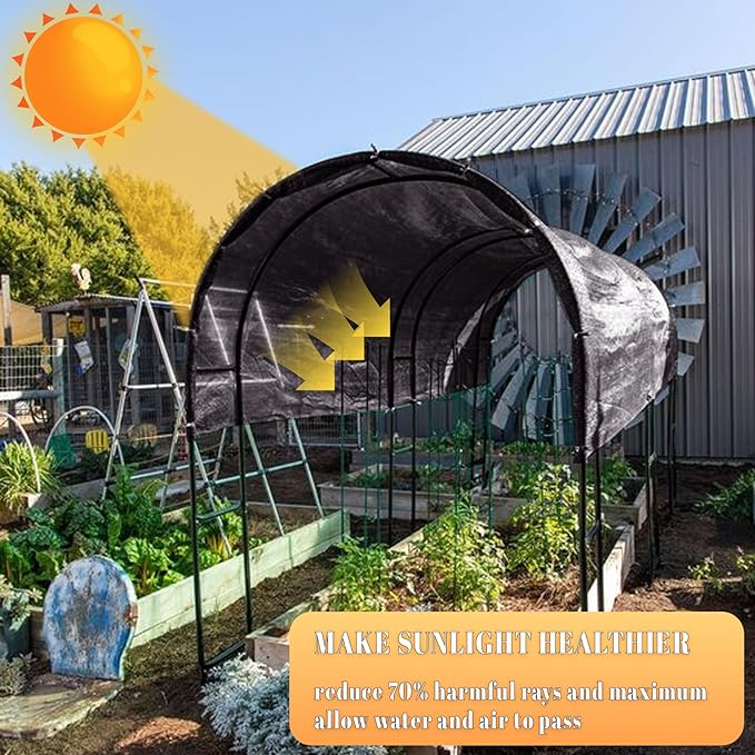 Cool Area 70% 8x12ft Sunblock Shade Cloth Cover Mesh UV Resistant Net for Garden Flower Plant Greenhouse, Black
