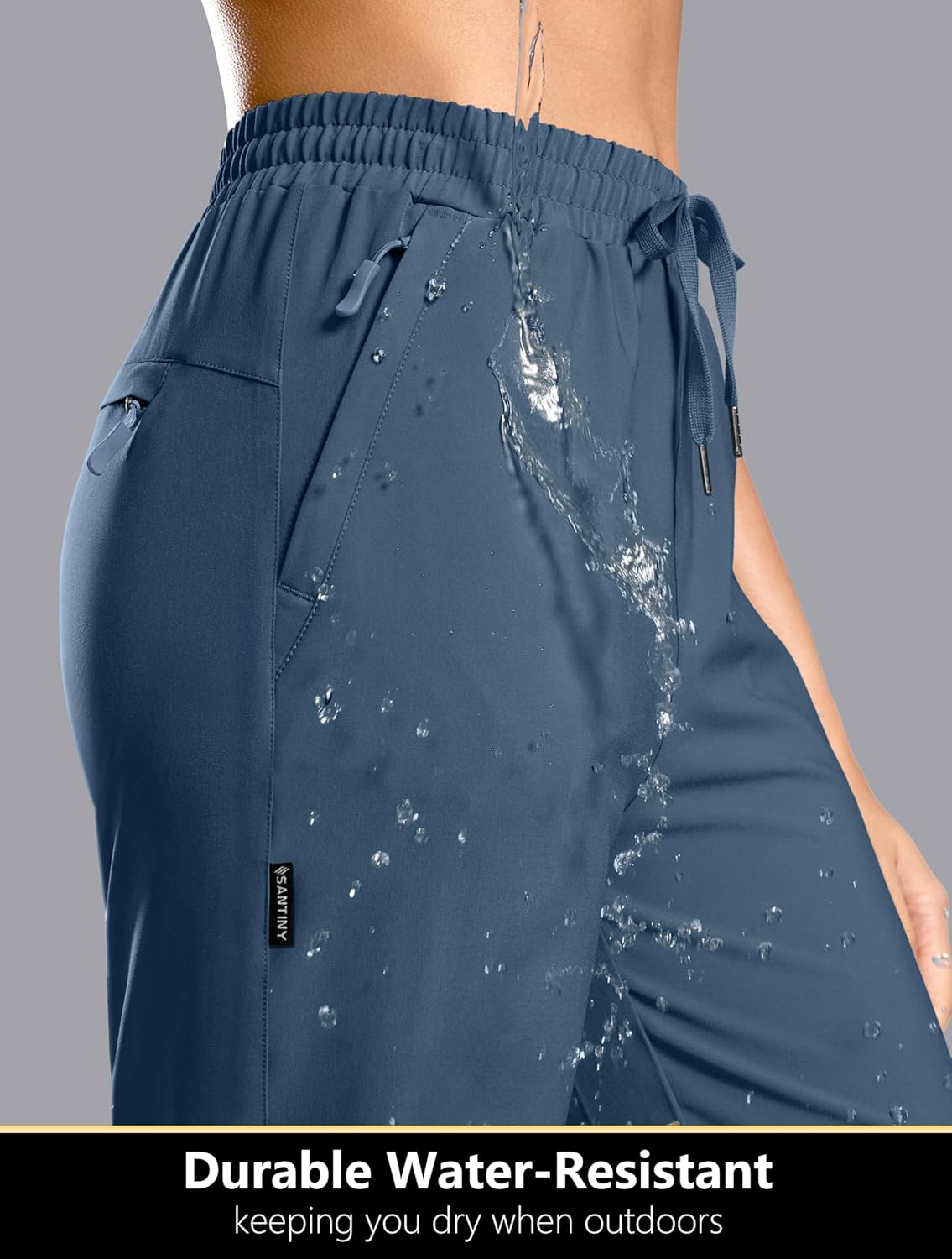 SANTINY Women's Hiking Shorts - Lightweight 13" Bermuda Style with 3 Zipper Pockets | Quick Dry