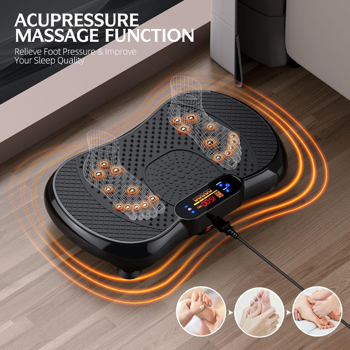 PBYRD Vibration Plate Exercise Machine - Full Body Workout & Lymphatic Drainage | 330lbs Capacity