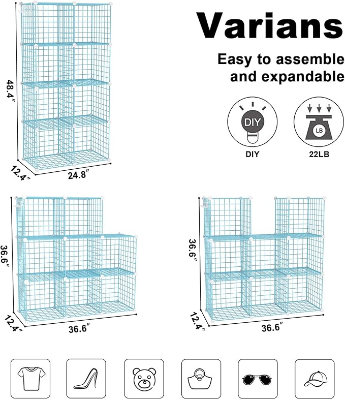 C&AHOME Wire Cube Storage, 8