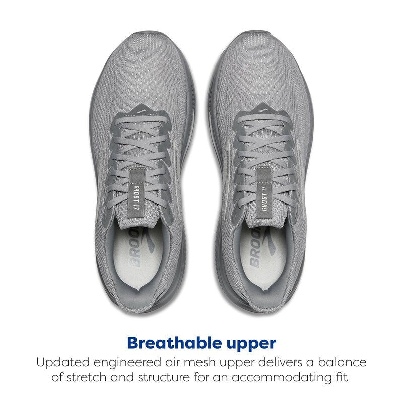 Brooks Men’s Ghost 17 Neutral Running Shoe - Primer Gray/Oyster Mushroom - 12 Wide