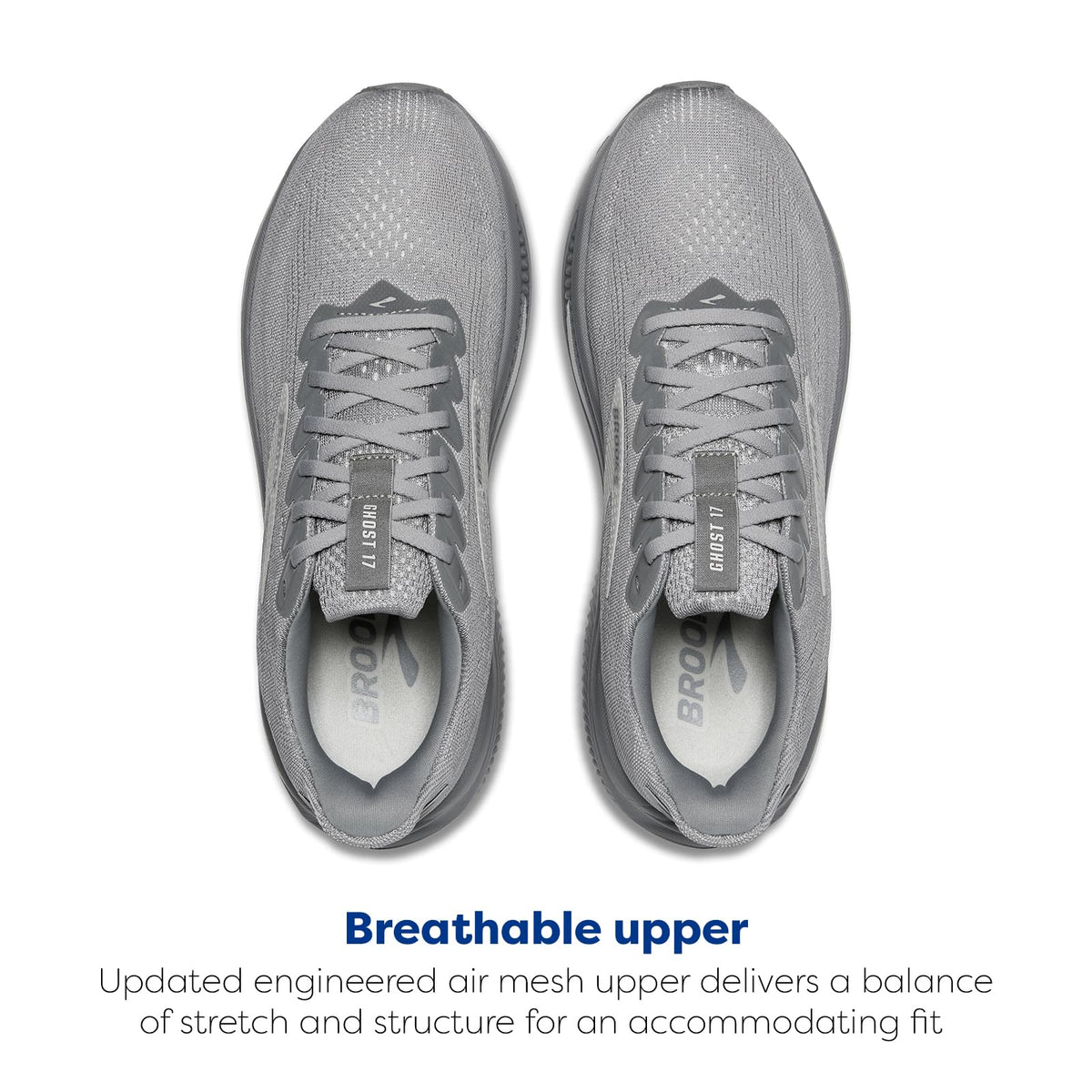 Brooks Men’s Ghost 17 Neutral Running Shoe - Primer Gray/Oyster Mushroom - 13 Wide