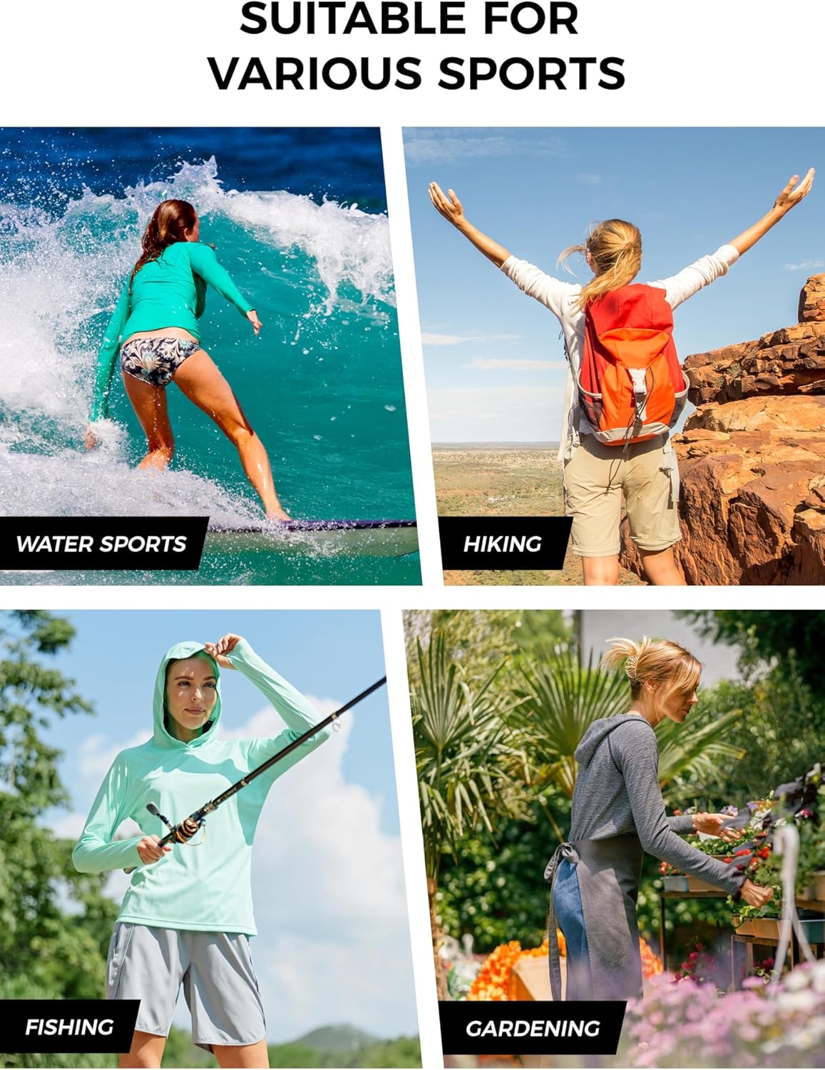 Willit UPF 50+ Sun Protection Hoodie - Lightweight Long Sleeve SPF Shirt for Hiking & Fishing