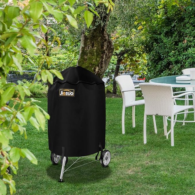 Grill Cover for Weber Premium Master Touch 22 Inch Charcoal Grill, Heavy Duty Waterproof Cover for Weber Charcoal Kettle BBQ Grills with Handle