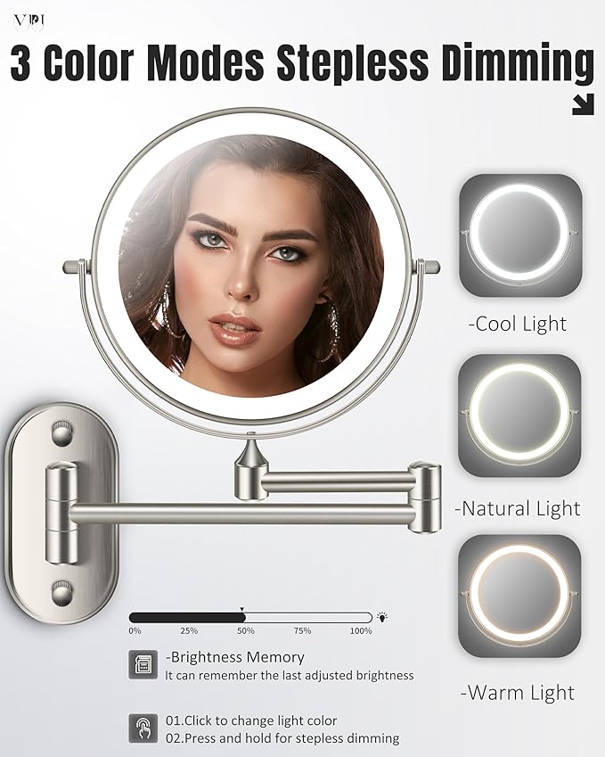 Wall Mounted Makeup Mirror