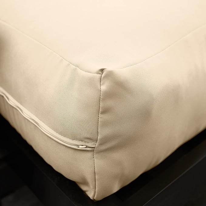 Mozaic Full Size 8-Inch Cotton Twill Gel Dual Memory Foam Futon Mattress, Ivory