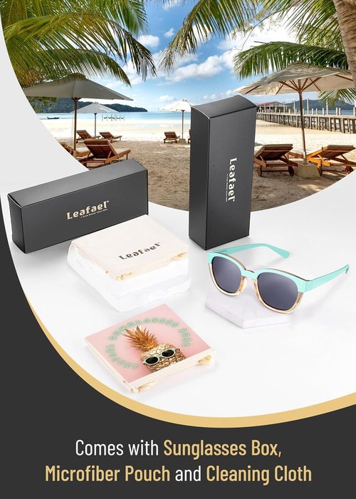 Leafael Polarized Sunglasses - Trendy Two-Tone Design | UV400 Protection, Retro Square Frame