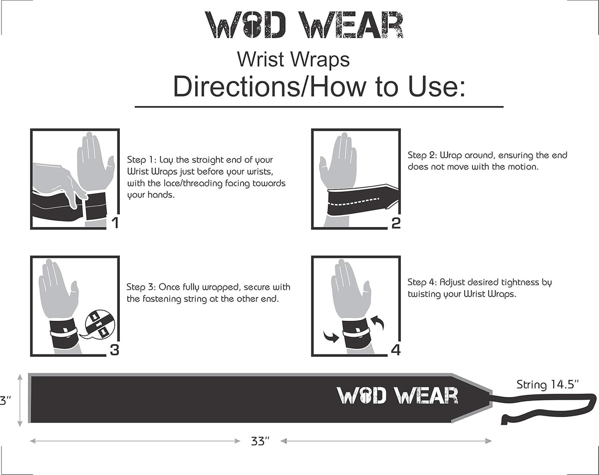 Powerlifting Wrist Wraps for Strength Training & CrossFit - One Size Fits All