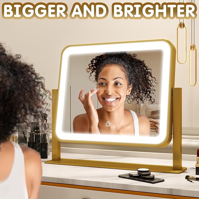 FENNIO Vanity Mirror with Lights 14x12 Inch