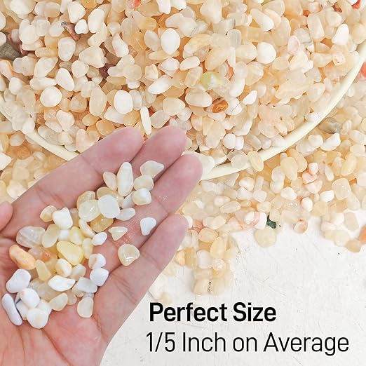 CJGQ 18lb Aquarium Gravel for Plants,1/5 Inch Natural Decorative River Rocks for Succulent and Cactus Landscaping, Natural Small Rocks for Fish Tanks, Vases & Terrariums
