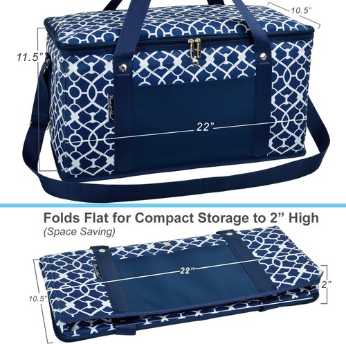 Leakproof 64 Can Collapsible Cooler - Picnic at Ascot Semi-Rigid Design, USA Approved