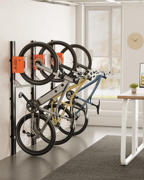 monTEK Automatic Lift EBike Rack – Fits 24-29" Tires, Heavy-Duty Vertical Wall Rack for Bicycles (Up to 71 lbs) - Effortless Lifting, Easy Install - Space-Saving Storage for Garage, Shed, BO