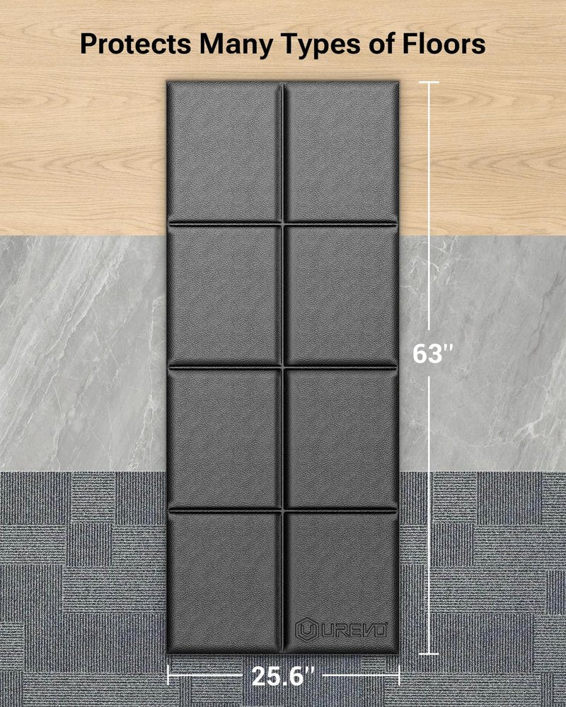 UREVO Foldable Treadmill Mat,Treadmill Mat for Carpet &Hardwood Floors ，Mat for Under Walking Pad on Carpet, Hardwood Floors Protectior, Non-Slip, Waterproof, Noise Shock Absorption