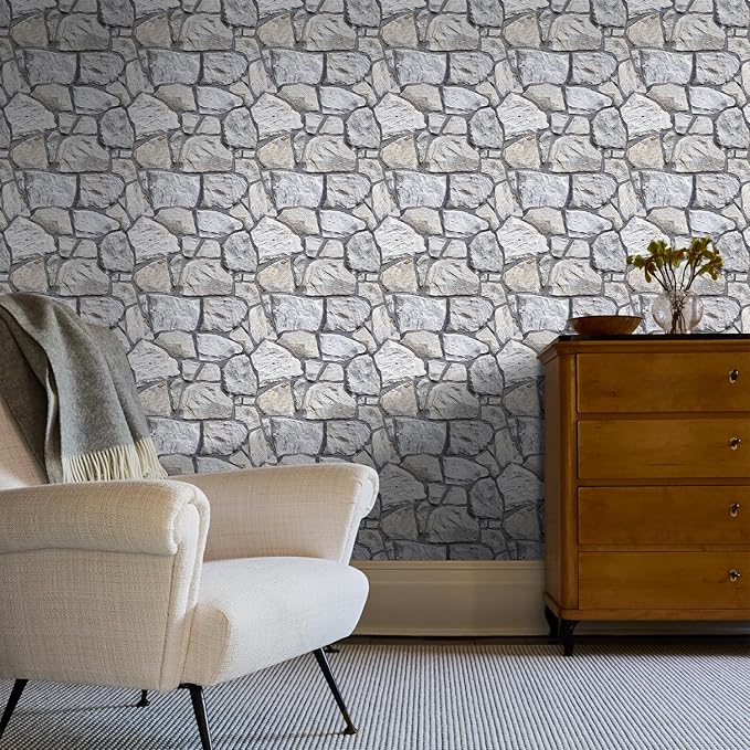 COMSTICKC 3D Faux Stone Wall Panel Peel and Stick Wall Covering, Not Real Stone