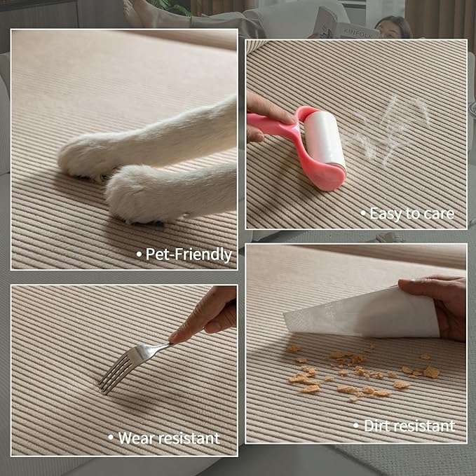 OHSIO Sectional Couch Covers, Wear Resistant Stretch Sofa Covers Washable Soft Couch Cushion Covers Anti Slip Furniture Protector Sofa Slipcovers for Pets (1 Piece Large Cover, Light Brown)