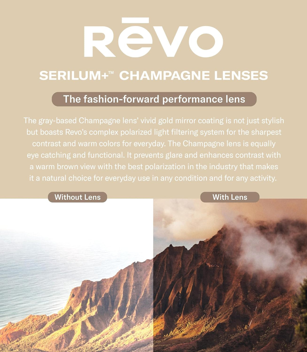 Polarized Rimless Rectangular Revo Descend N Sunglasses - Stylish UV Protection