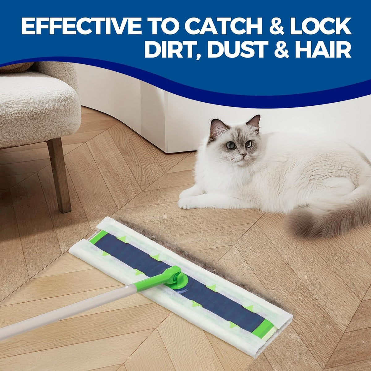 XL Dry Mop Refills Dust Sweeping Cloths Disposable Mop Pads for XL Sweeper X Large Floor Cleaning Mop Refills, 9.84x17.71 Inch, 40 Count