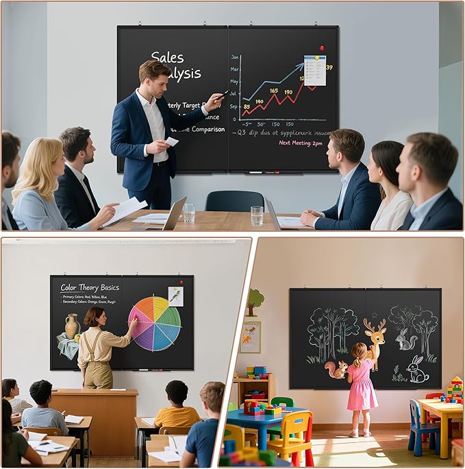 SELEAD Folding Magnetic Chalkboard