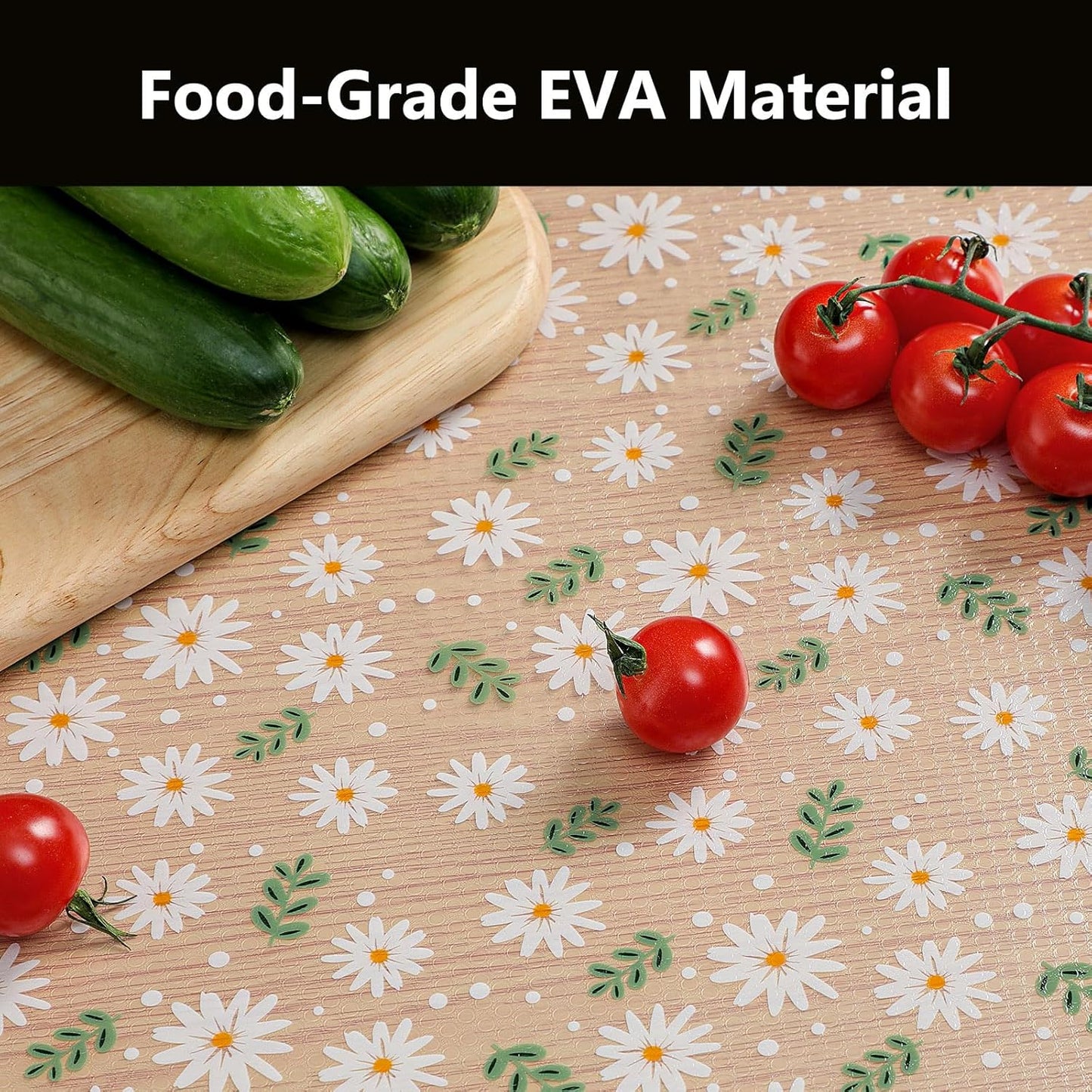 INNOLITES Shelf Liner – Cabinet & Drawer Liner Non-Adhesive – Waterproof Oil-Proof – Durable EVA with Floral for Kitchen Cabinets Refrigerator – BPA-Free, Easy to Cut 11.8" x 360"