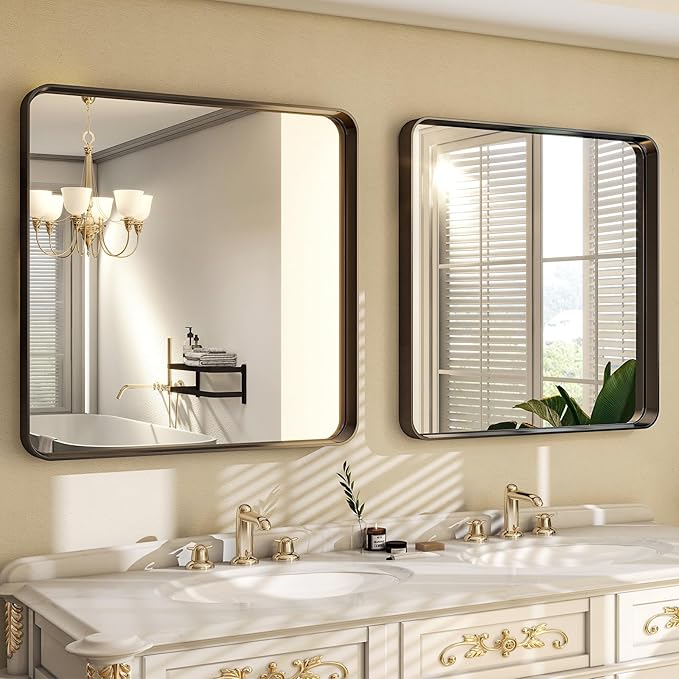 30"x 30" Black Bathroom Mirror