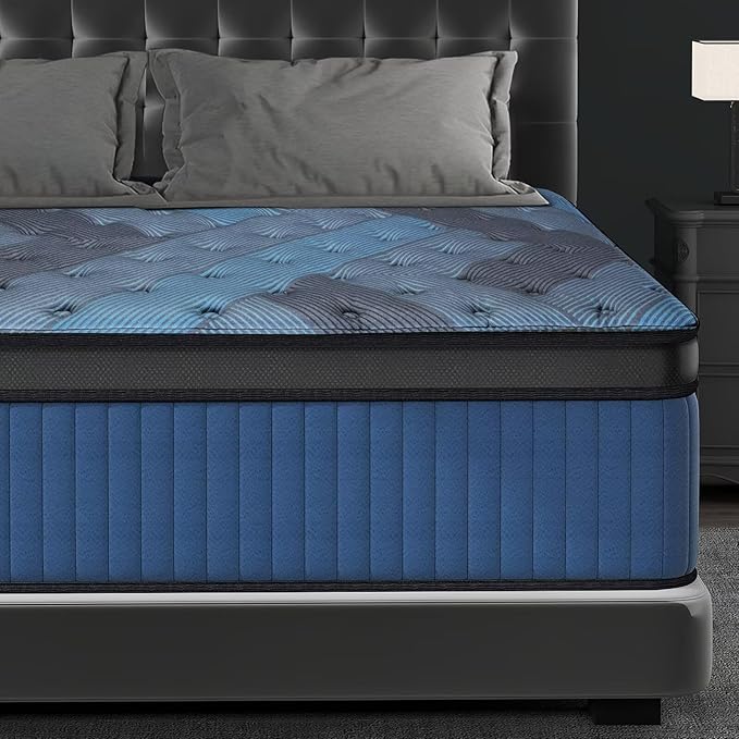 King Mattress 12 Inch, 2025 Hybrid King Size Mattress in a Box, Upgrade Durable Individual Pocket Springs, Medium Firm Lumber Support Pressure Pain Relief, Breathable Comfort, CertiPUR-US Certified